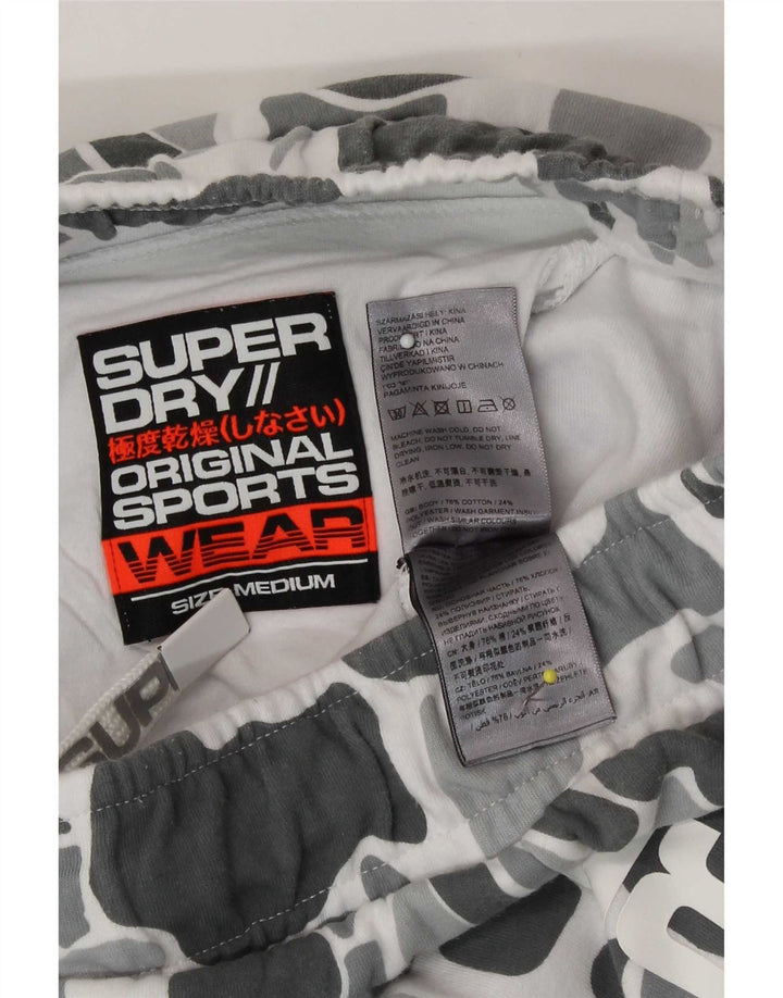 Superdry Mens Graphic Sport Shorts Medium  Grey Camouflage Cotton