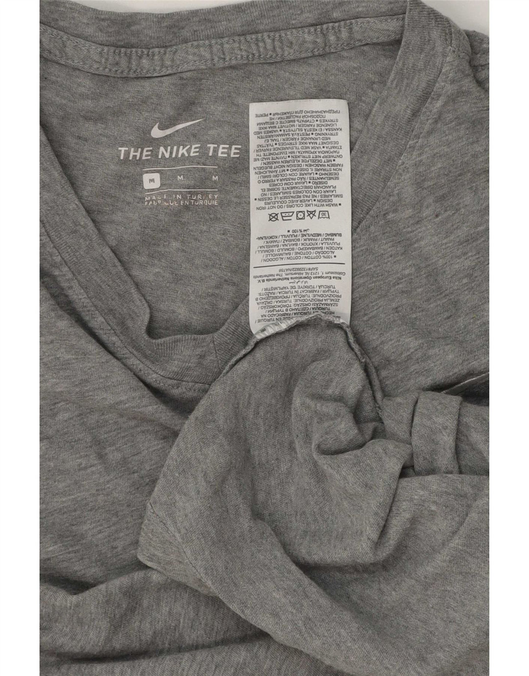 Nike Mens T-Shirt Top Medium Grey Flecked Cotton