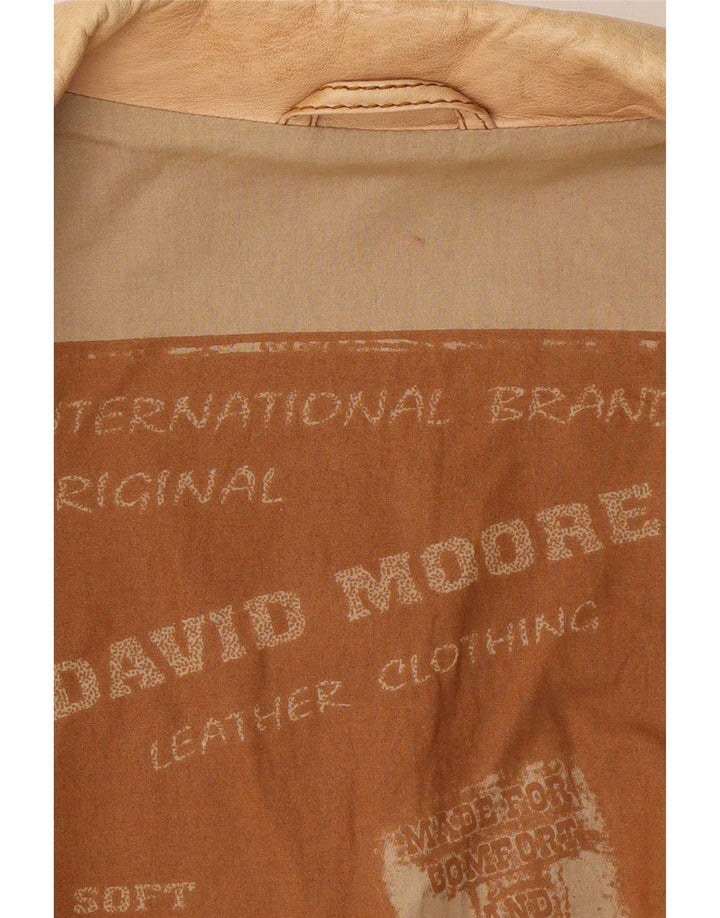 David Moore Mens Leather Jacket UK 42 XL Brown Classic