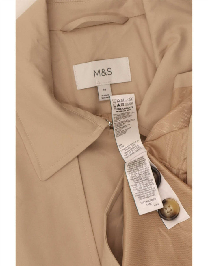 Marks & Spencer Womens Double Breasted Trench Coat UK 10 Small Beige
