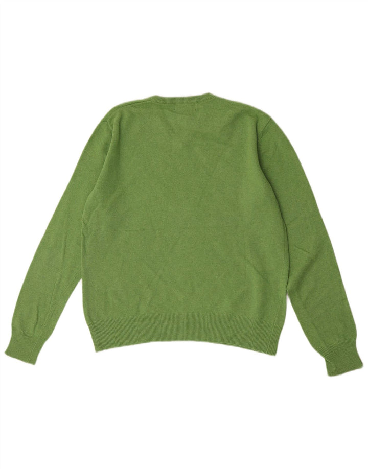 Kappa Mens Regular Fit V-Neck Jumper Sweater Small Green Lambswool