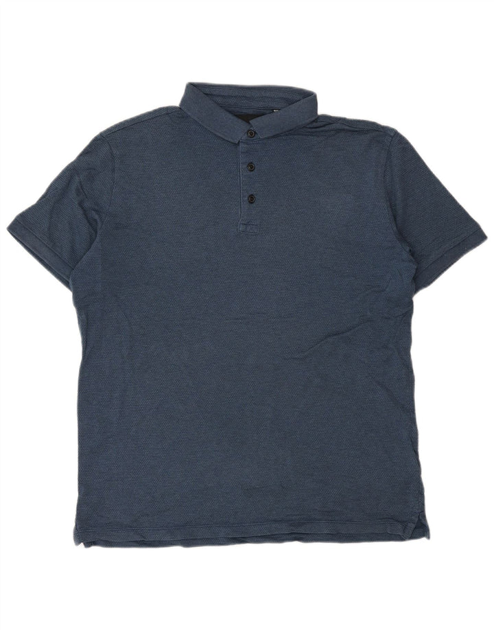 Superdry Mens Polo Shirt Medium Navy Blue Cotton