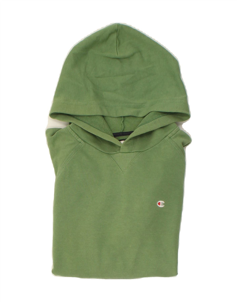 CHAMPION Womens Hoodie Jumper UK 10 Small Green Cotton | Vintage Champion | Thrift | Second-Hand Champion | Used Clothing | Messina Hembry 