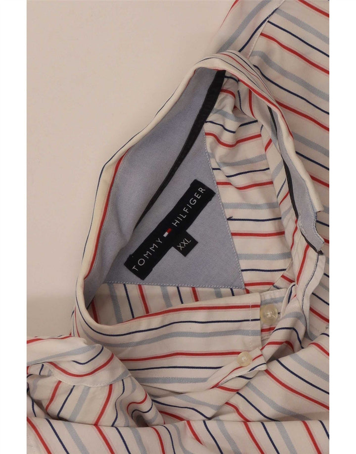 Tommy Hilfiger Mens Shirt 2XL White Striped