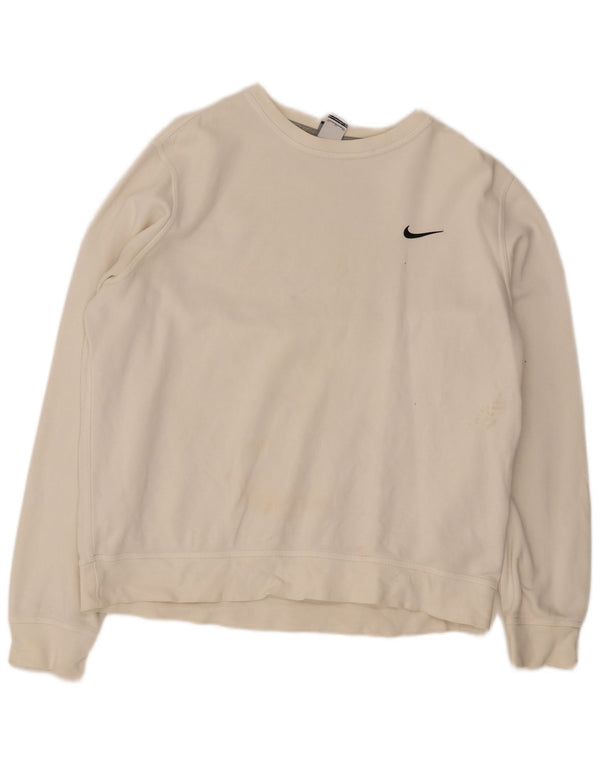 Nike Mens Sweatshirt Jumper XL Off White Cotton