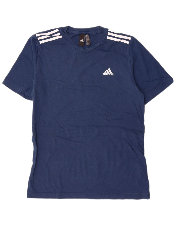 Adidas Mens T-Shirt Top Small Navy Blue Cotton