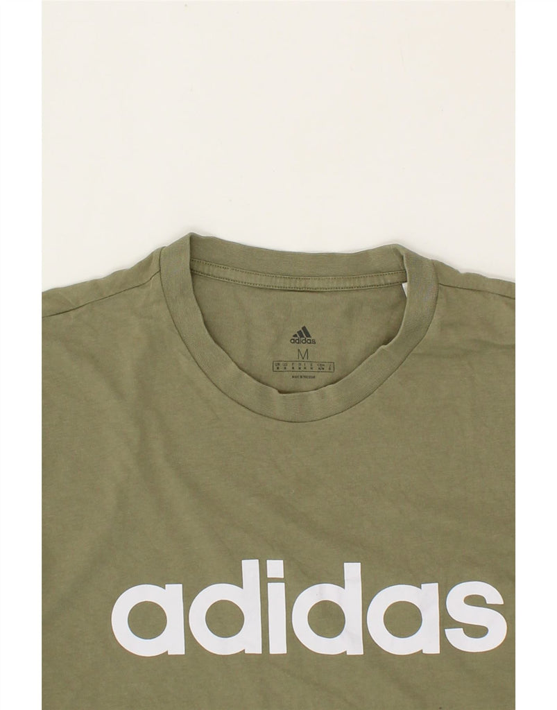 ADIDAS Mens Graphic T-Shirt Top Medium Khaki Cotton Vintage Adidas and Second-Hand Adidas from Messina Hembry 