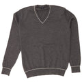 Marina Yachting Mens V-Neck Jumper Sweater Large Grey Wool