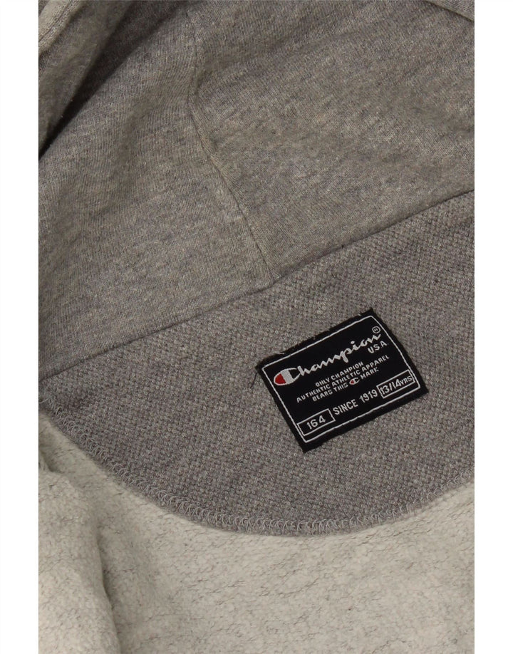 Champion Boys Graphic Zip Hoodie Sweater 13-14 Years Grey