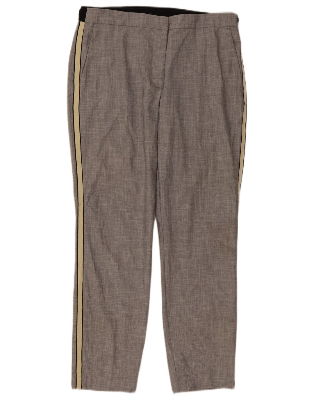 Zara Womens Slim Chino Trousers Large W32 L27 Grey Striped