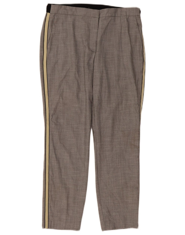 Zara Womens Slim Chino Trousers Large W32 L27 Grey Striped