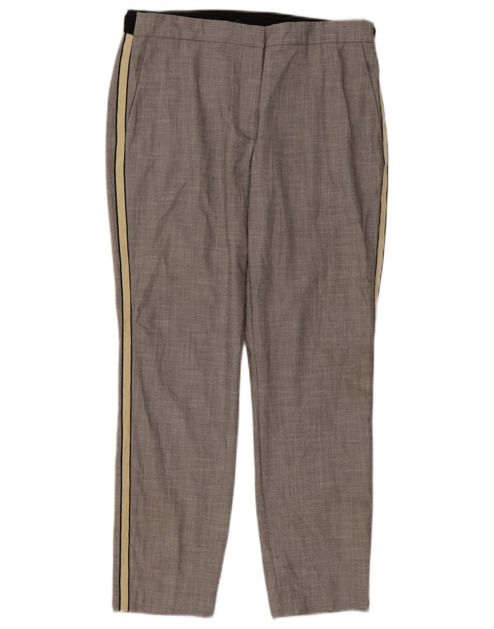 Zara Womens Slim Chino Trousers Large W32 L27 Grey Striped