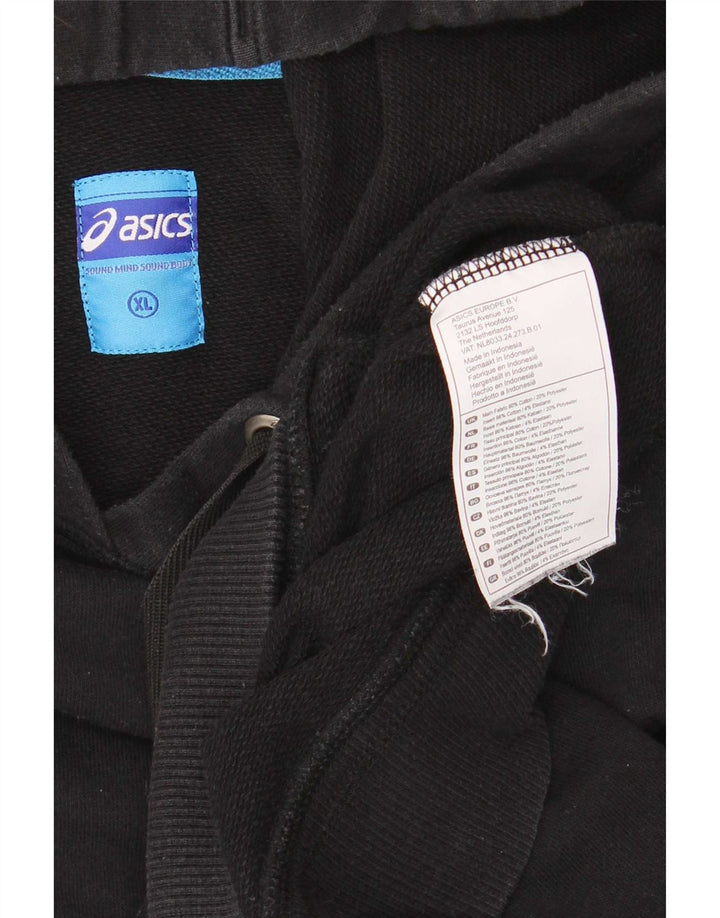 Asics Mens Hoodie Jumper XL Black Cotton