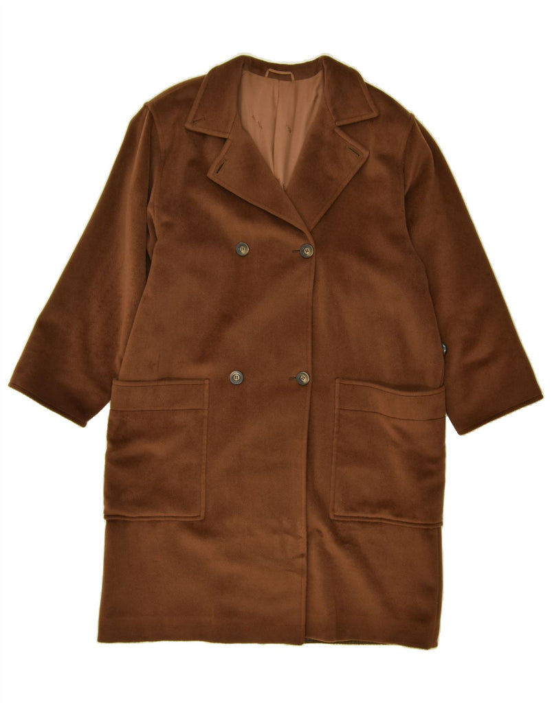 MAX MARA Womens Double Breasted Coat UK 14 Large Brown Wool | Vintage Max Mara | Thrift | Second-Hand Max Mara | Used Clothing | Messina Hembry 