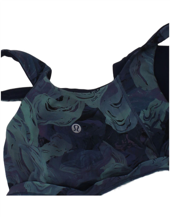 Lululemon Womens Sport Bra Top US 6 Medium Blue Floral