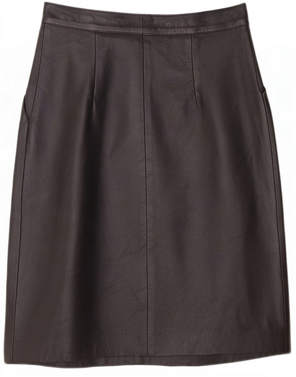 Maxime Womens Leather Skirt IT 42 Medium W26 Black