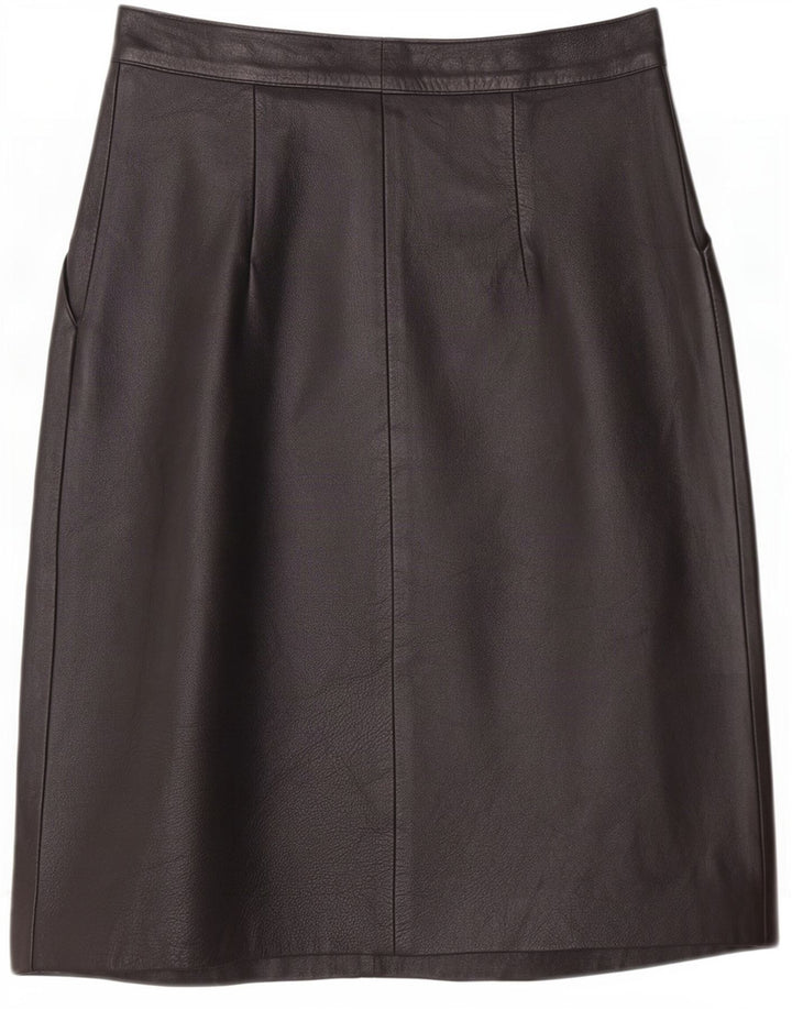 Maxime Womens Leather Skirt IT 42 Medium W26 Black
