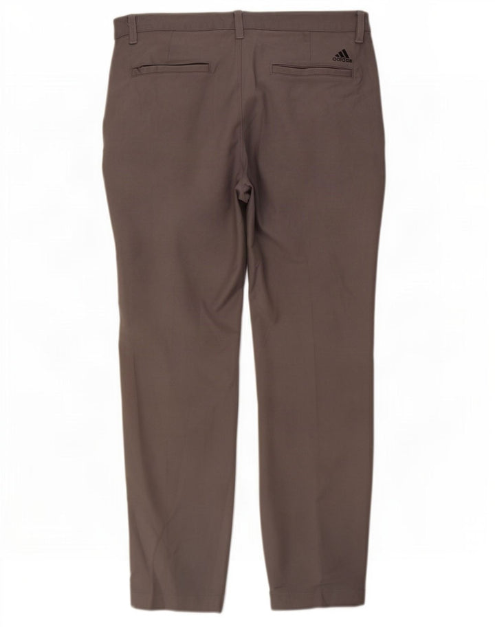 Adidas Mens Straight Chino Trousers W32 L30 Grey Polyester