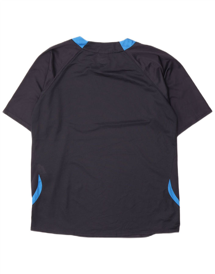 Nike Mens T-Shirt Top UK 42/44 Large Navy Blue Colourblock Polyester