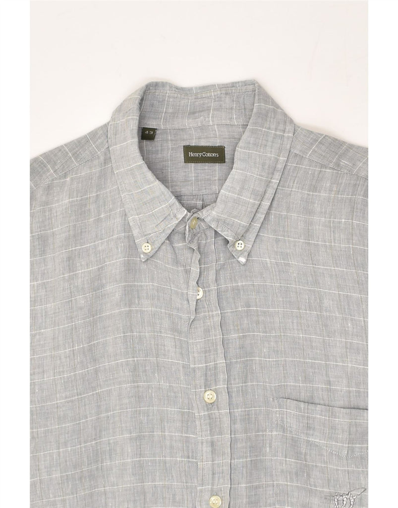 HENRY COTTONS Mens Shirt Size 43 Large Grey Striped | Vintage Henry Cottons | Thrift | Second-Hand Henry Cottons | Used Clothing | Messina Hembry 