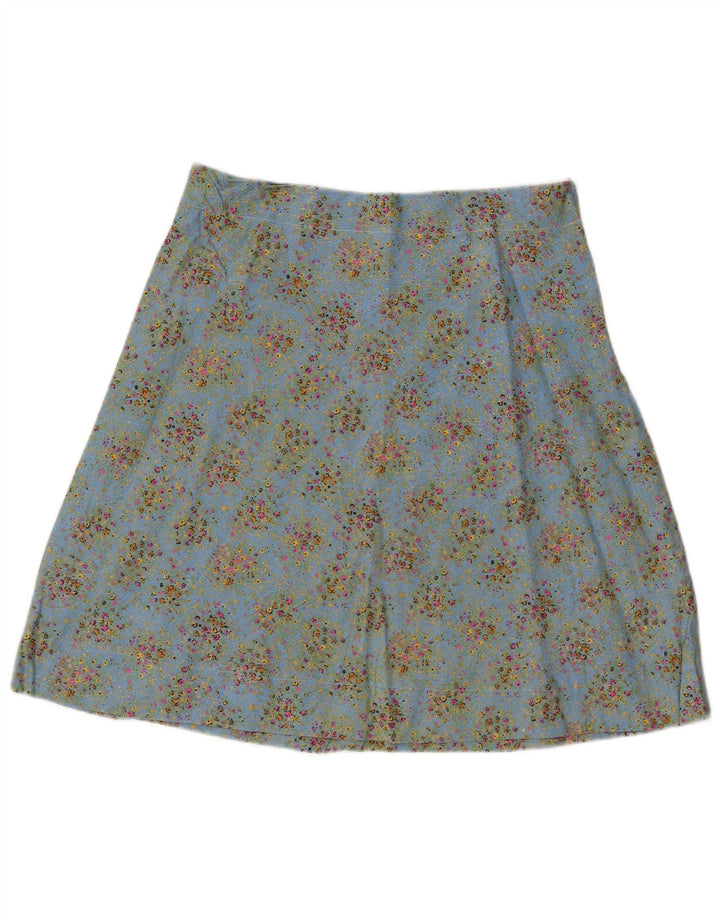 Vintage Womens A-Line Skirt W34 Large Blue Floral