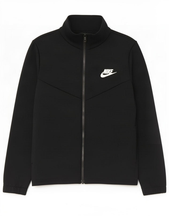 Nike Boys Graphic Tracksuit Top Jacket 10-11 Years Medium Black Polyester