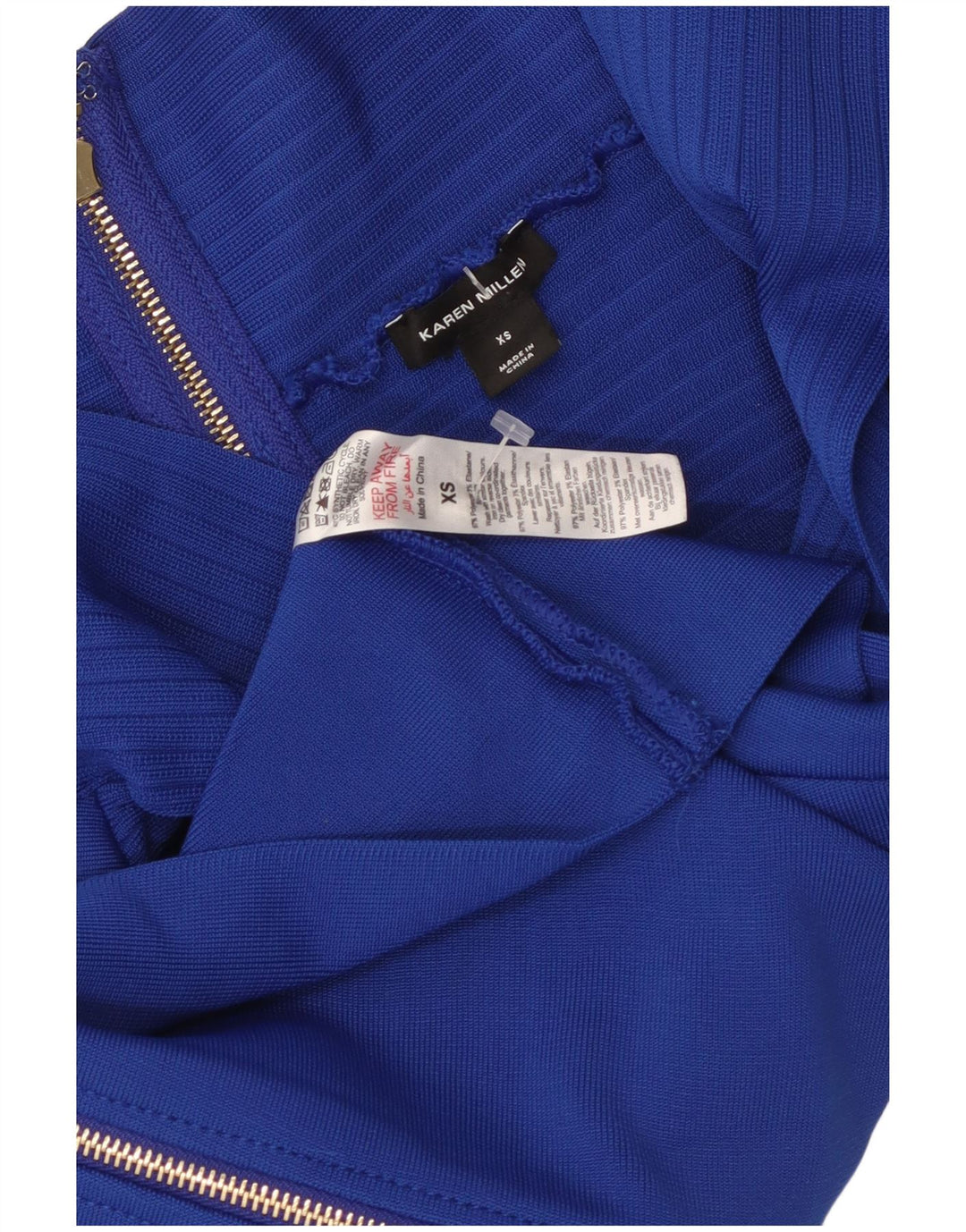 Karen Millen Womens Off Shoulder Blouse Top UK 4 XS Blue Polyester
