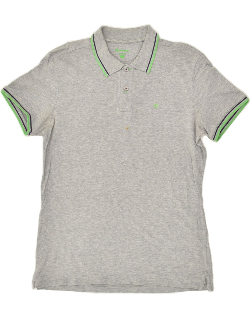 CHAMPION Mens Polo Shirt Large Grey | Vintage Champion | Thrift | Second-Hand Champion | Used Clothing | Messina Hembry 