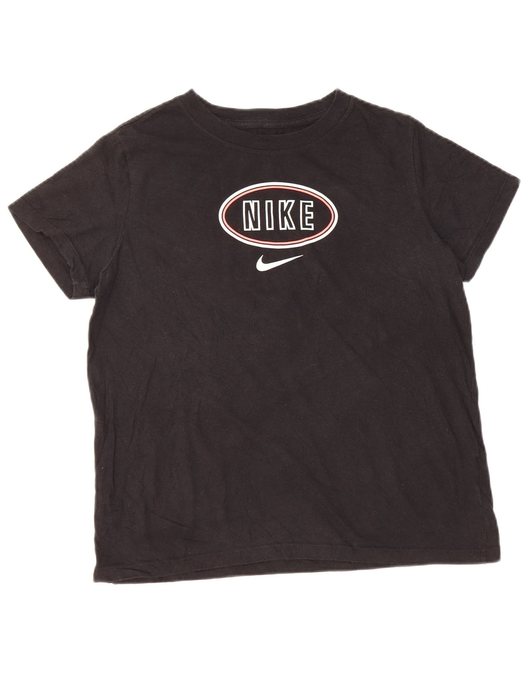 NIKE Girls Graphic T-Shirt Top 13-14 Years XL Black Cotton