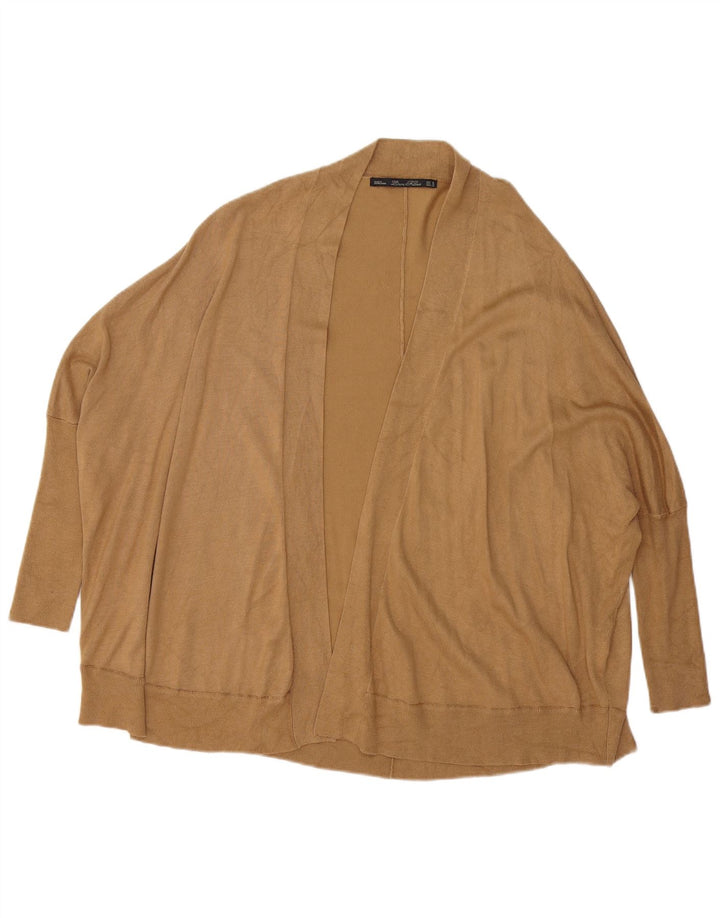 Zara Womens Oversized Batwing Open Cardigan Sweater UK 14 Medium Brown