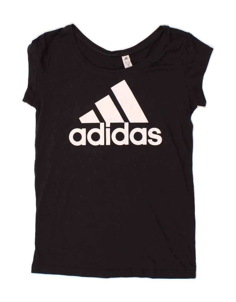 ADIDAS Womens Graphic T-Shirt Top UK 4/6 XS Black Cotton Vintage Adidas and Second-Hand Adidas from Messina Hembry 