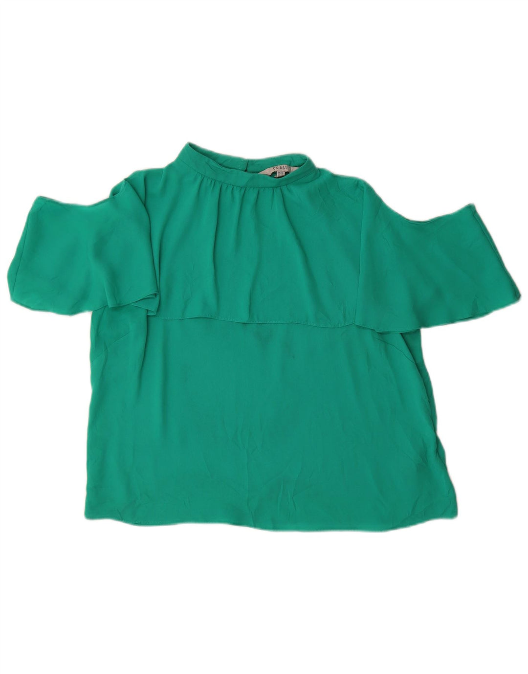 Coast Womens Off Shoulder Top UK 16 Large Green Polyester