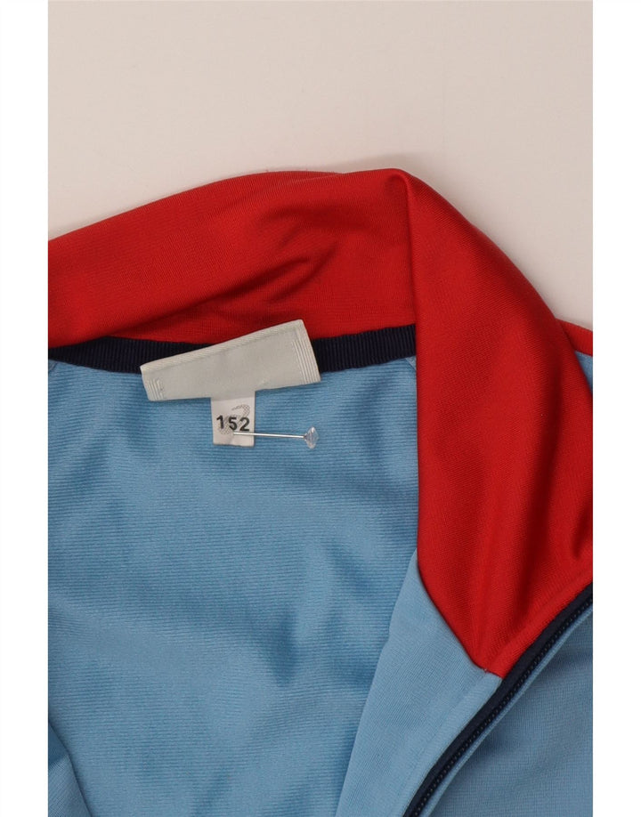 Asics Boys Tracksuit Top Jacket 11-12 Years Blue Colourblock Polyester