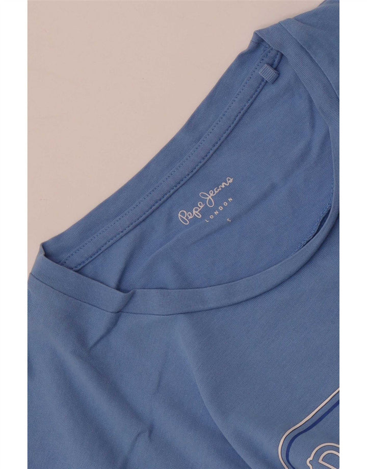 PEPE Jeans Womens Graphic T-Shirt Top Small Blue