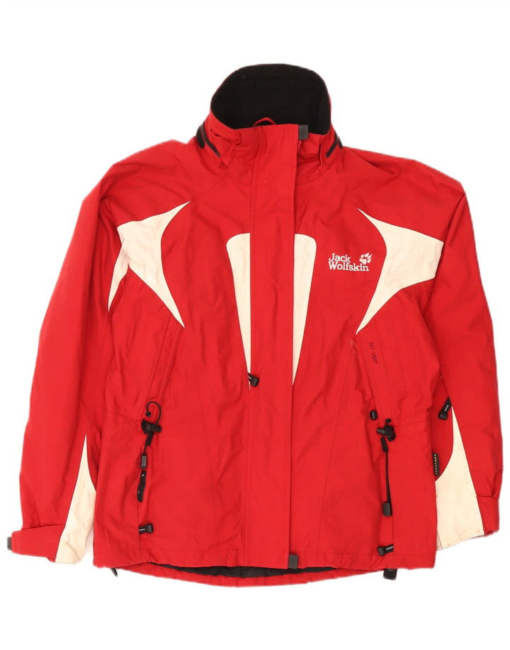 Jack Wolfskin Womens Windbreaker Jacket UK 10 Small Red Colourblock