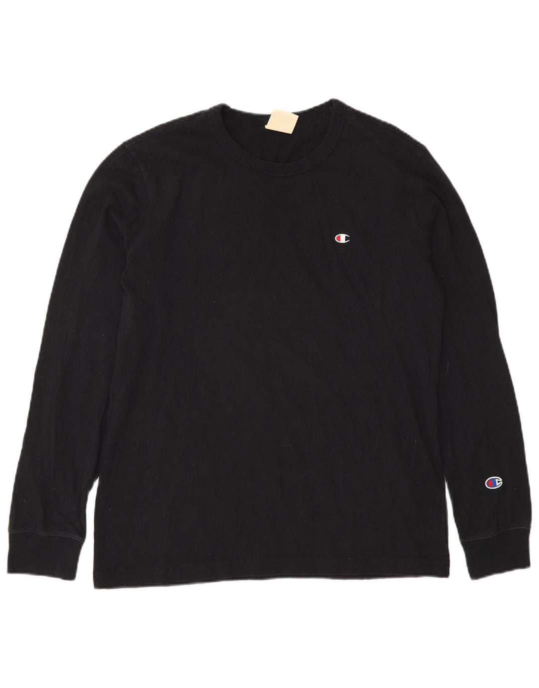 Champion Mens Top Long Sleeve XS Black Cotton