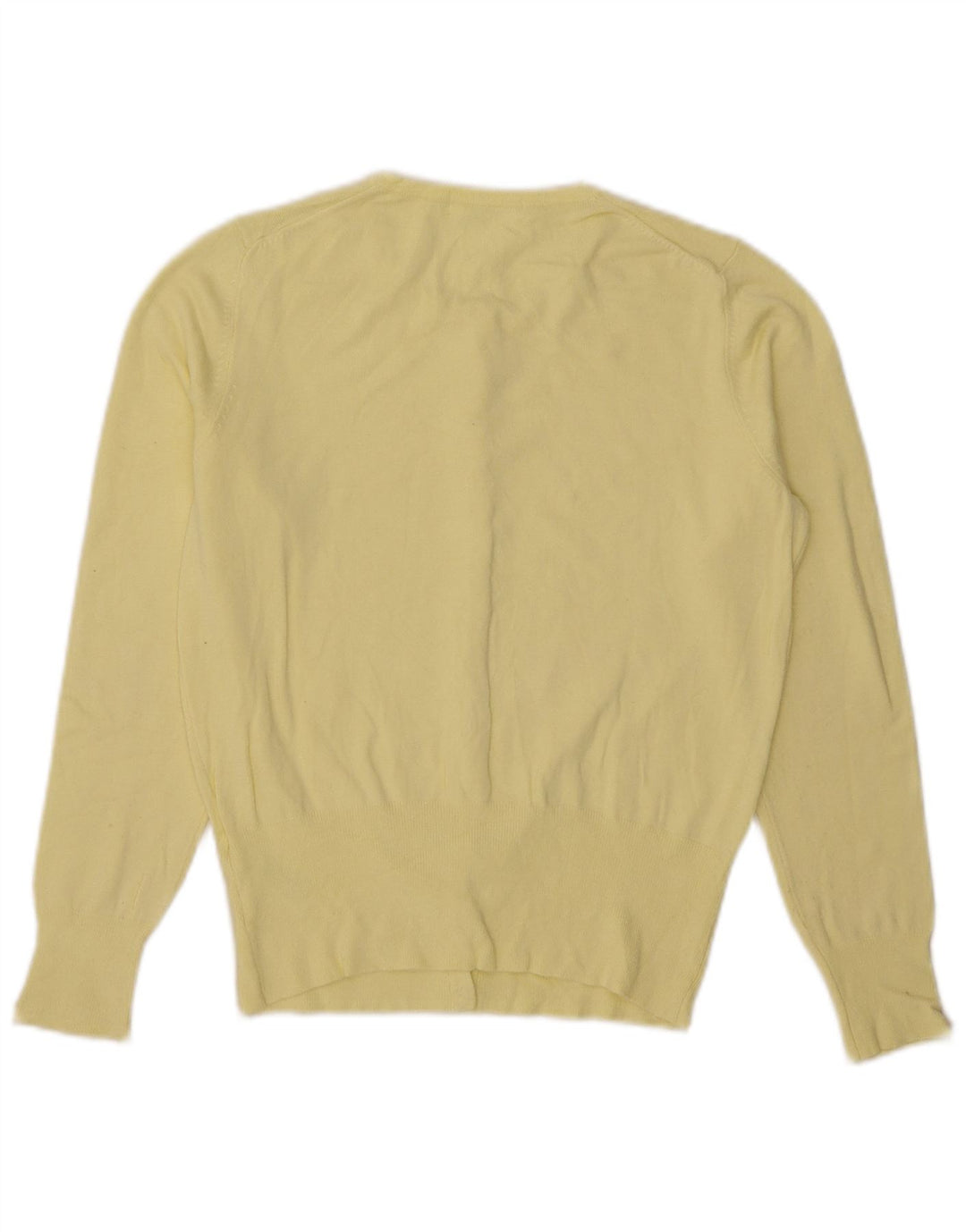 Marks & Spencer Womens Cardigan Sweater UK 12 Medium Yellow Viscose
