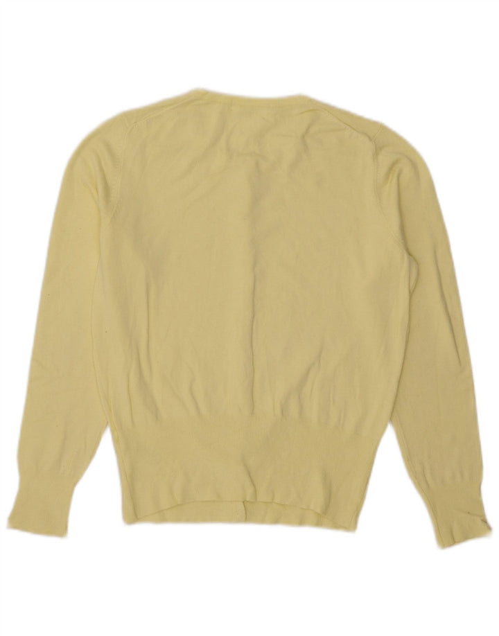 Marks & Spencer Womens Cardigan Sweater UK 12 Medium Yellow Viscose