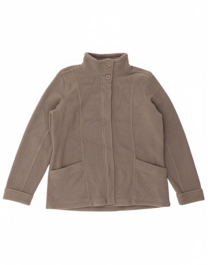 Marks & Spencer Womens Oversized Fleece Jacket UK 12 Medium Grey Polyester