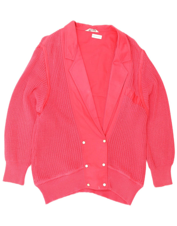 Vintage Womens Double Breasted Cardigan Sweater IT 42 Medium Pink