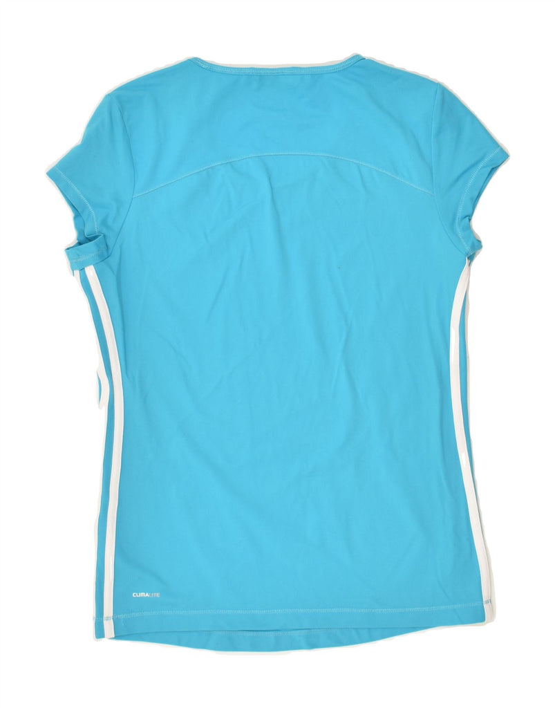 ADIDAS Womens Climalite T-Shirt Top UK 16 Large Blue Polyamide | Vintage Adidas | Thrift | Second-Hand Adidas | Used Clothing | Messina Hembry 