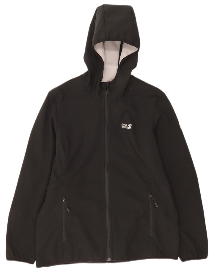 Jack Wolfskin Womens Hooded Windbreaker Jacket UK 14/16 Large Black