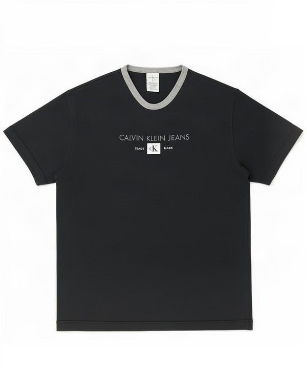 Calvin Klein Jeans Mens Graphic T-Shirt Top Medium Navy Blue Cotton