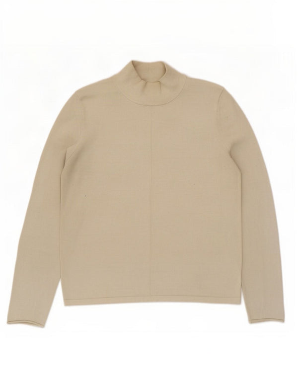 Whistle Womens Turtle Neck Jumper Sweater UK 12 Medium Beige