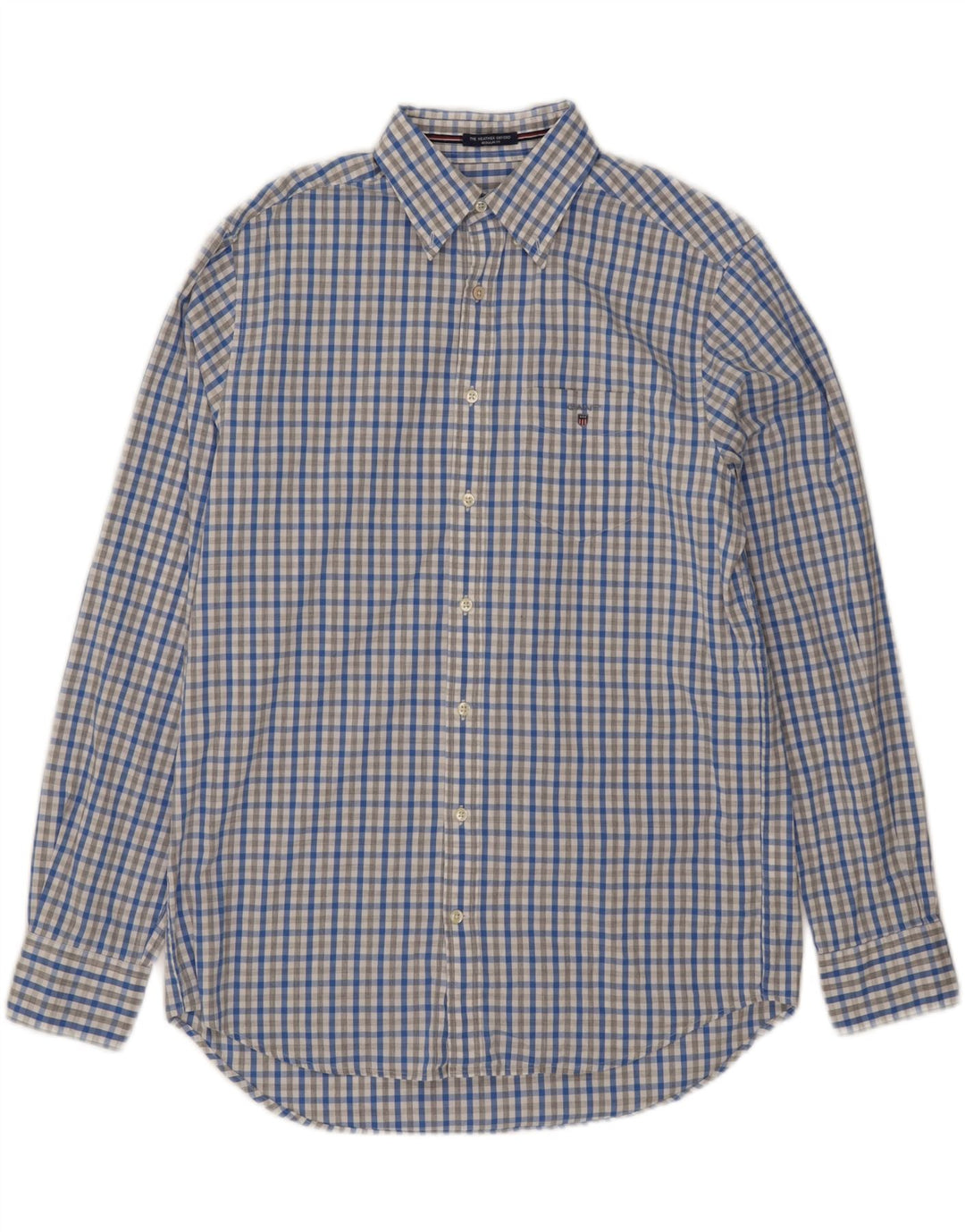 GANT Mens Regular Fit Shirt Size 39/40 15 1/2  Medium Blue Check Cotton Vintage Gant and Second-Hand Gant from Messina Hembry 