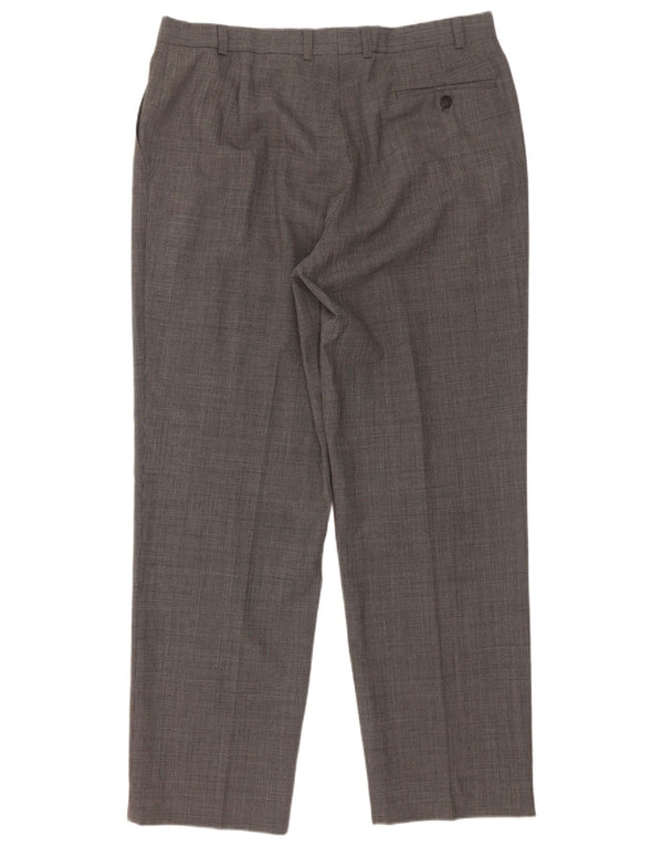 Marks & Spencer Mens St. Michael Suit Trousers W36 L31 Grey Houndstooth