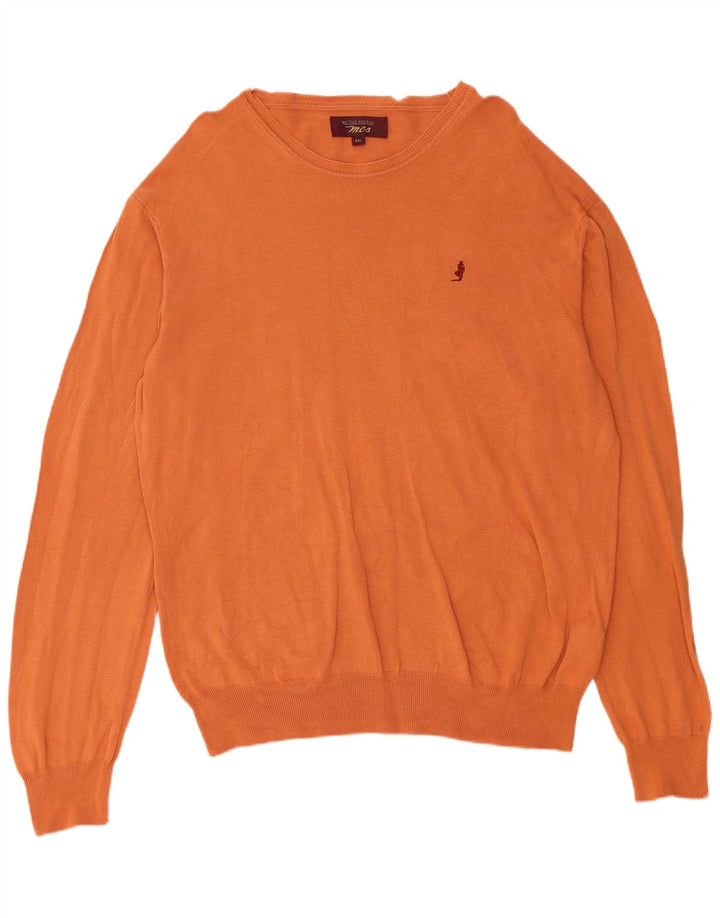 MARLBORO CLASSICS Mens Boat Neck Jumper Sweater 2XL Orange Cotton