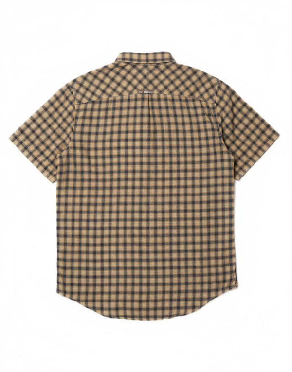 Timberland Mens Earthkeepers Short Sleeve Shirt Small Yellow Check