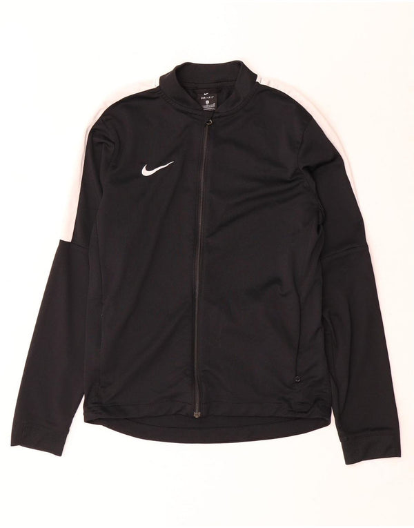 Nike Boys Dri Fit Tracksuit Top Jacket 13-14 Years XL Black Colourblock