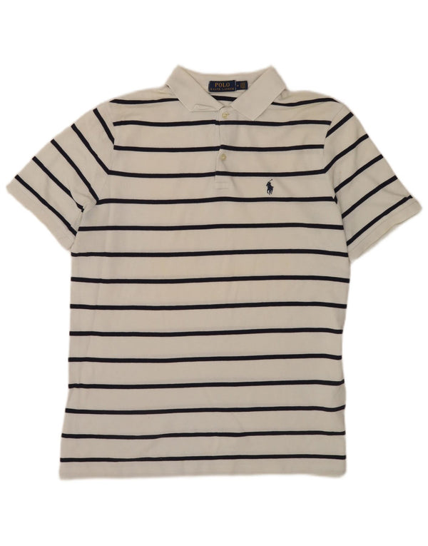 Polo Ralph Lauren Mens Shirt Medium White Striped Cotton